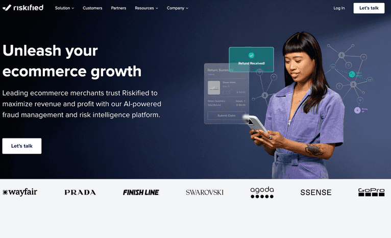 Riskified homepage