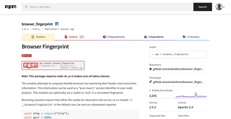 Browser Fingerprint